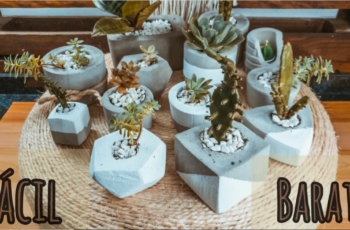 DIY: VASOS DE CIMENTO - vasinhos geométricos e com reciclados para decorar - Fácil e barato!